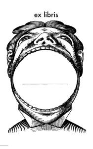 antique head bookplate single